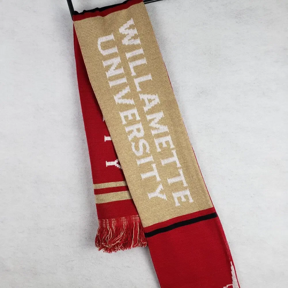 Ruffneck‎ Willamette University OS Fringe Scarf Red Gold Oregon Preppy Varsity